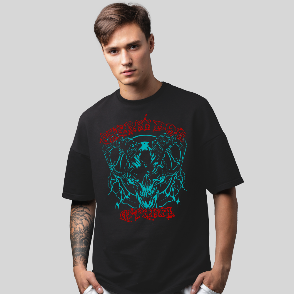 Malevolent Oversized Acid Washed Tee
