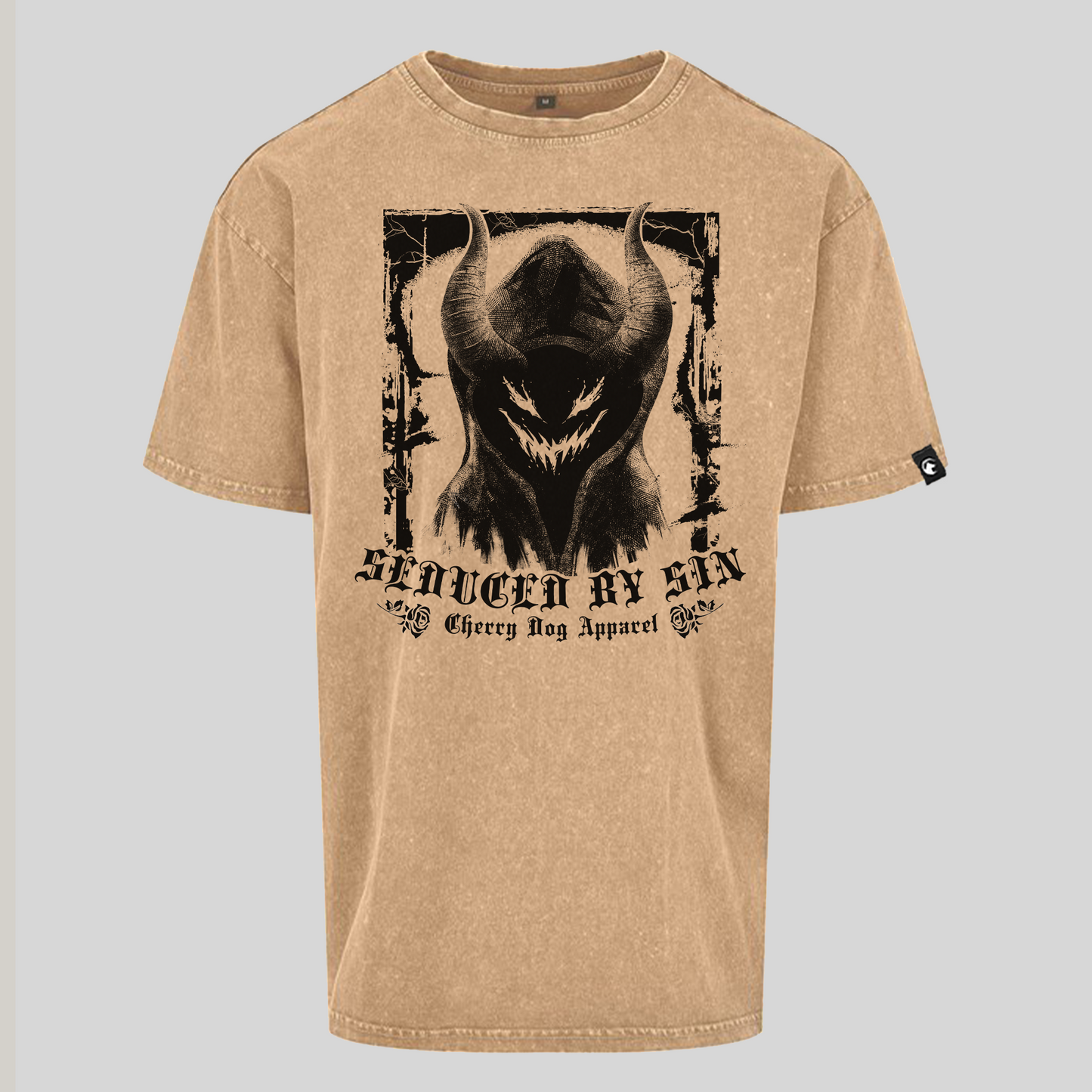 Seduced By Sin Oversized Acid Washed Tee